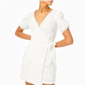 Lilly Pulitzer women’s white lace wrap‎ jasleen romper dress size xs NWOT